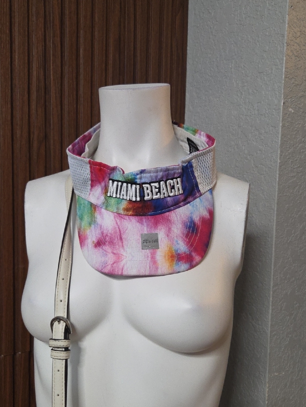 Lucky 7 brand Miami Beach tie-dye adjustable visor.